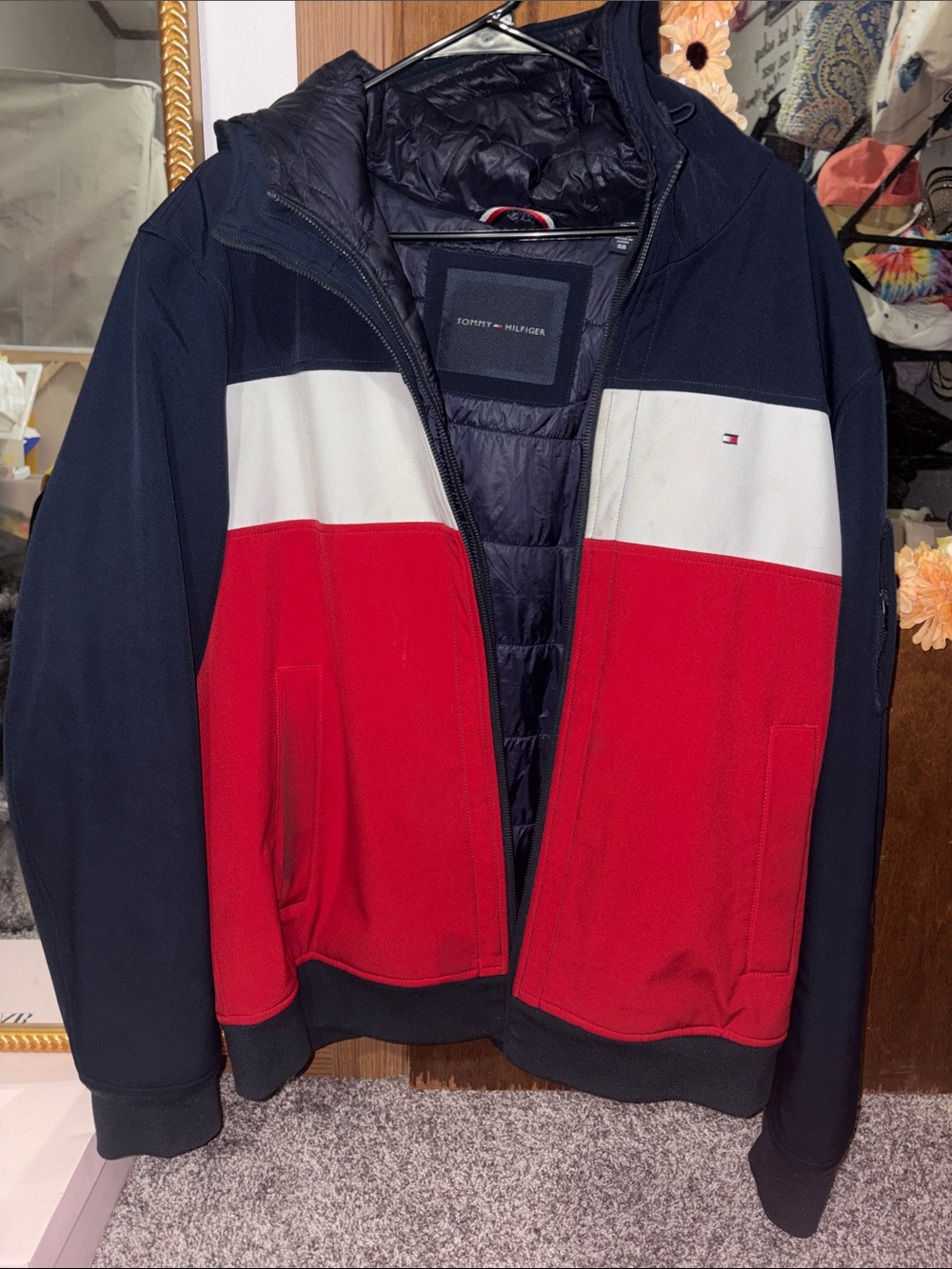 Tommy Hilfiger Men’s Coat Navy/White/Red